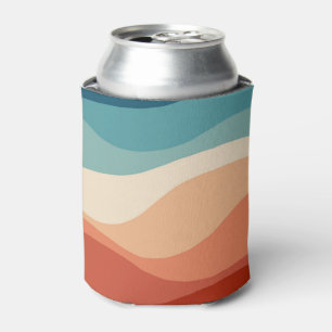 Colourful retro style waves decoration can cooler