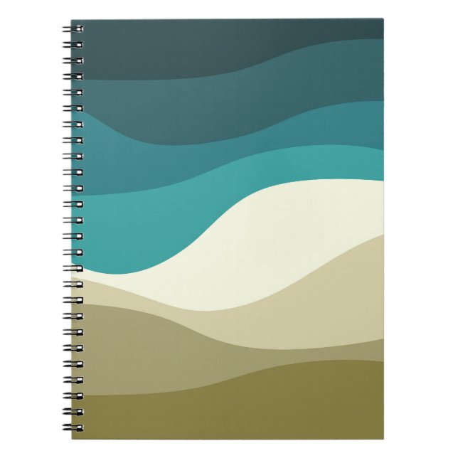 Colourful retro style waves decoration notebook (Front)