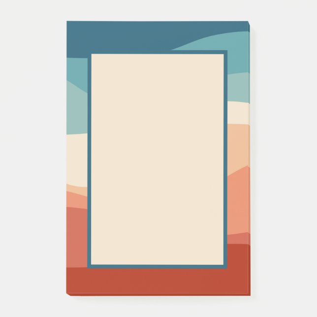 Colourful retro style waves decoration post-it notes (Front)