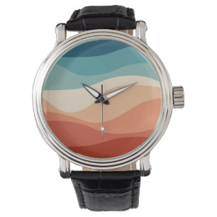 Colourful retro style waves decoration watch