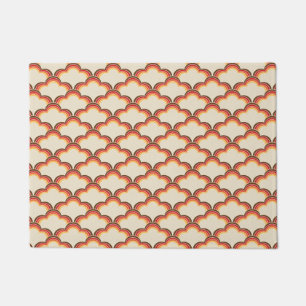 Colourful retro style waves pattern doormat