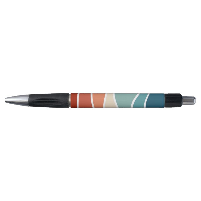 Colourful retro style waves pen (Front)