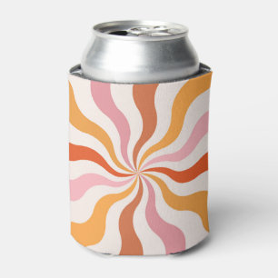 Colourful retro style wavy sun rays  can cooler