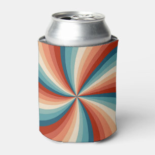 Colourful retro style wavy sun rays can cooler