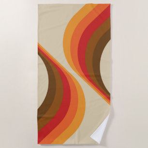 Colourful retro style wings design  beach towel