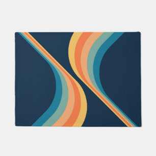 Colourful retro style wings design doormat