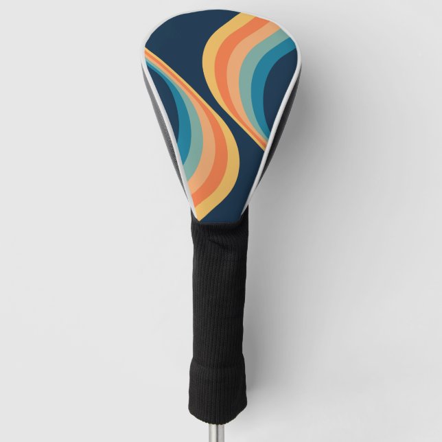 Colourful retro style wings design  golf head cover (Front)
