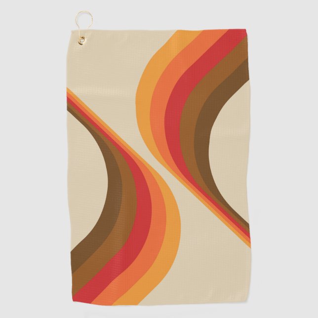Colourful retro style wings design  golf towel (Front)