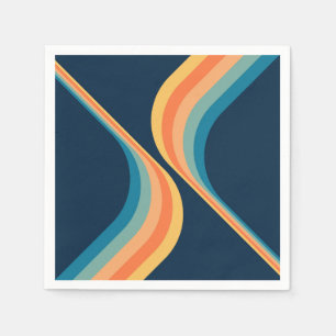 Colourful retro style wings design napkin