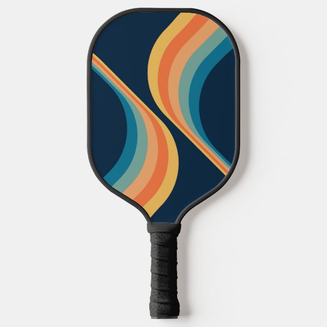 Colourful retro style wings design  pickleball paddle (Front)