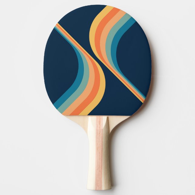 Colourful retro style wings design  ping pong paddle (Front)