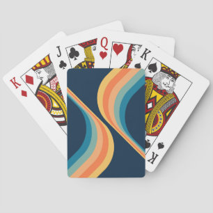 Colourful retro style wings design playing cards