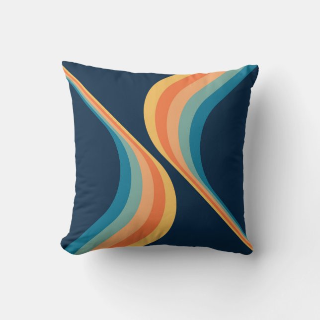 Colourful retro style wings design  throw pillow (Front)