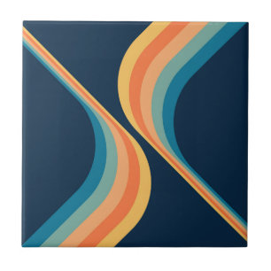 Colourful retro style wings design  tile