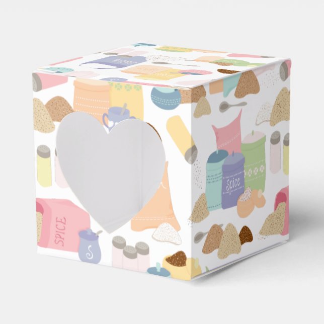 Colourful Retro Sugar and Spice Containers Favor Box (Front Side)