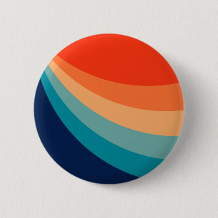Colourful retro sun rays 2 inch round button