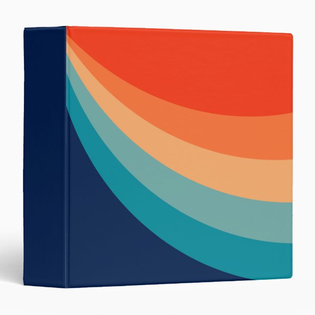 Colourful retro sun rays binder (Front/Spine)