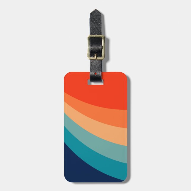  Colourful retro sun rays Luggage Tag (Front Vertical)