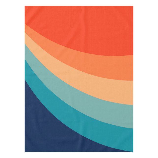 Colourful retro sun rays tablecloth (Front)