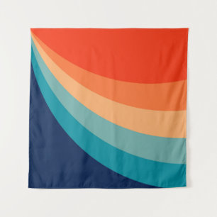 Colourful retro sun rays tapestry