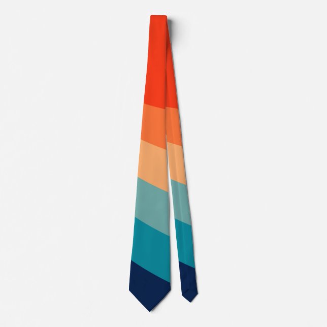 Colourful retro sun rays tie (Front)