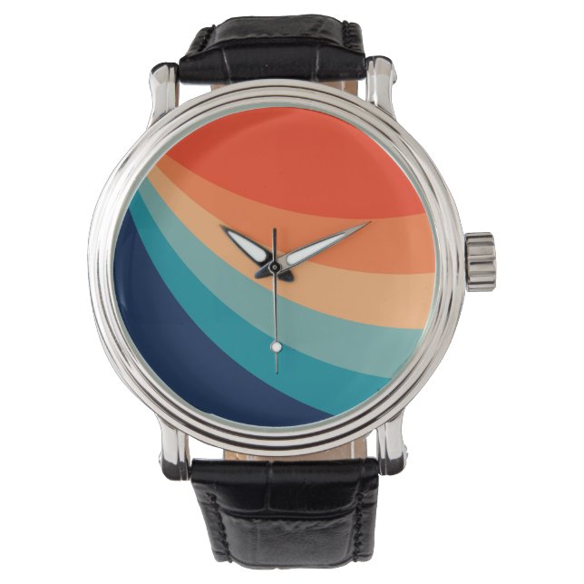 Colourful retro sun rays watch (Front)