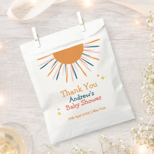 Colourful Retro Sunshine Baby Shower Thank You Favour Bag