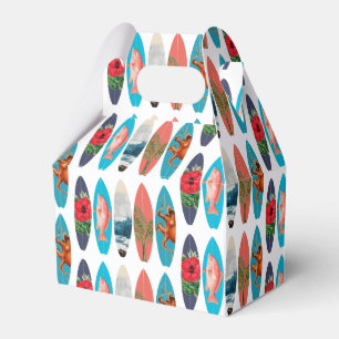 Colourful Retro Surfboards Pattern Favor Box