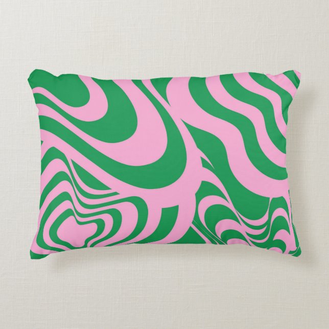 Colourful Retro Swirl Groovy Y2K Pattern  Accent Pillow (Front)