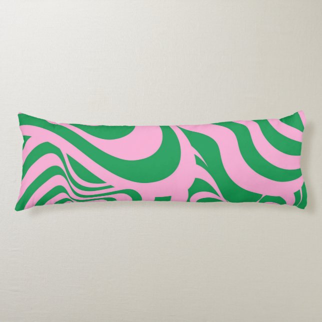 Colourful Retro Swirl Groovy Y2K Pattern  Body Pillow (Front)
