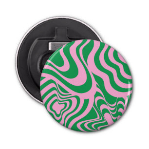 Colourful Retro Swirl Groovy Y2K Pattern Bottle Opener