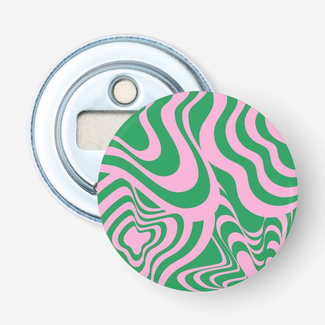 Colourful Retro Swirl Groovy Y2K Pattern  Bottle Opener (Front)