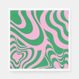 Colourful Retro Swirl Groovy Y2K Pattern Napkin