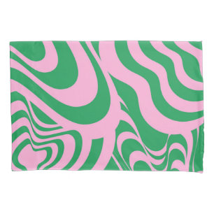 Colourful Retro Swirl Groovy Y2K Pattern  Pillowcase