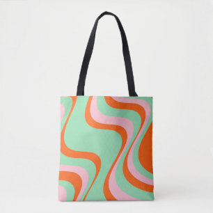 Colourful Retro Swirl Groovy Y2K Pattern  Tote Bag