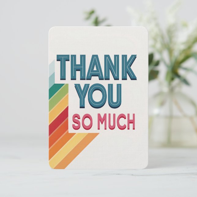 Colourful Retro “Thank You So Much”  Thank You Car (Standing Front)