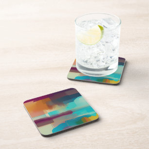 Colourful retro tone blend coaster