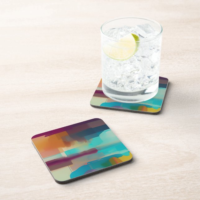 Colourful retro tone blend  coaster (Right Side)