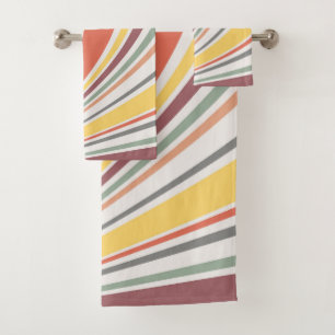 Colourful retro vibes bath towel set