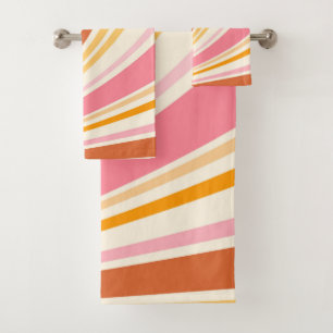 Colourful retro vibes bath towel set