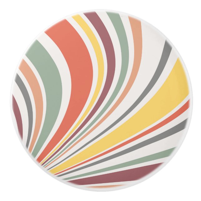 Colourful retro vibes ceramic knob (Front)