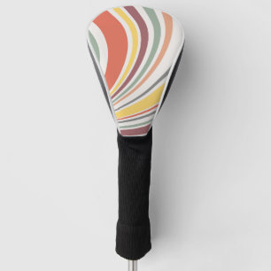 Colourful retro vibes golf head cover