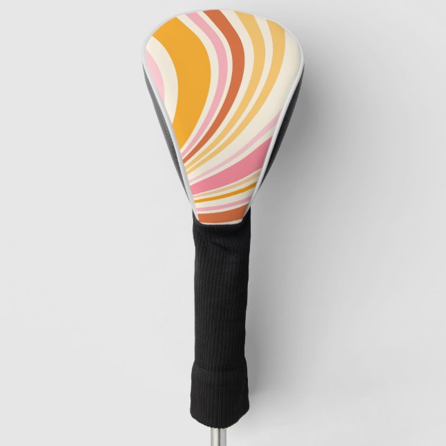 Colourful retro vibes golf head cover (Front)