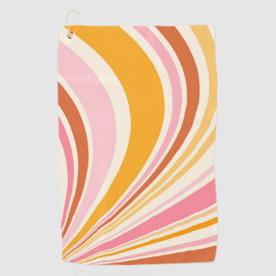 Colourful retro vibes golf towel
