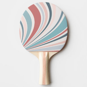 Colourful retro vibes in pink, blue and grey ping pong paddle