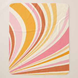 Colourful retro vibes sherpa blanket