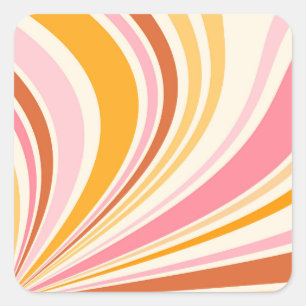 Colourful retro vibes square sticker