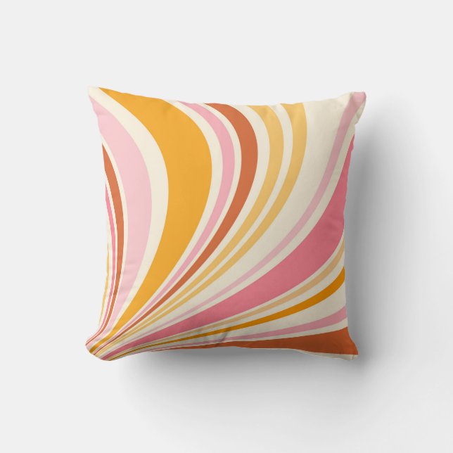 Colourful retro vibes throw pillow (Front)
