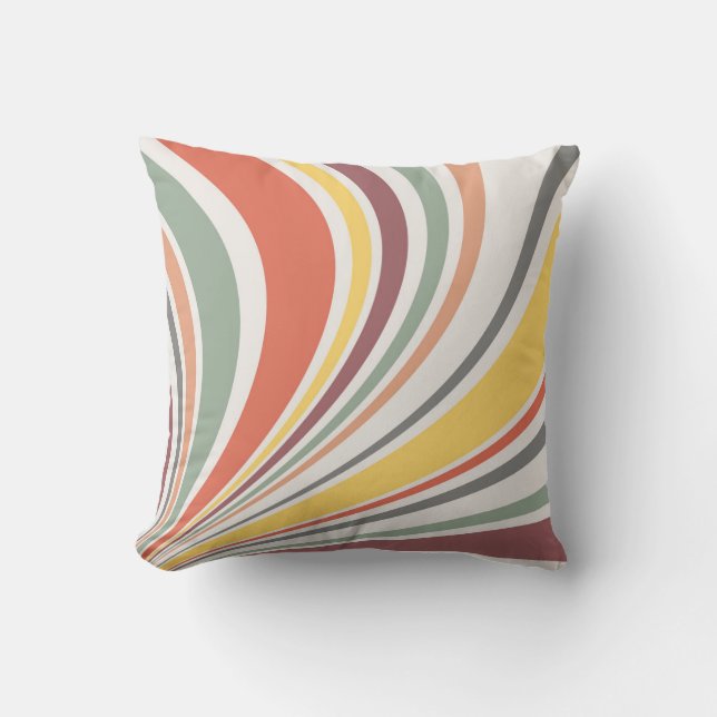 Colourful retro vibes throw pillow (Front)