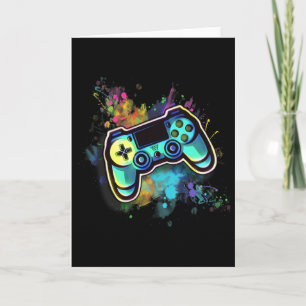 Colourful Retro Video Game Controller For Men1 Card